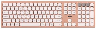 Клавіатура ножнична 2E KS270 109key, WL/BT, EN/UK, рожево-білий