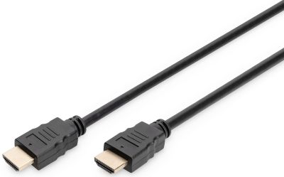 Кабель DIGITUS HDMI (M/M), 4K@60Гц, Ultra HD, Premium, тип A, w/Ethernet, золото, 2м, чорний