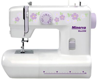 Швейна машина МINERVA Max20M, електромех., 70 Вт, 15 швейних операцій, петля напівавтомат, білий з м