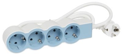 Подовжувач мережевий Legrand стандарт, 1.5м, 4xТипF, 16A, біло-синій