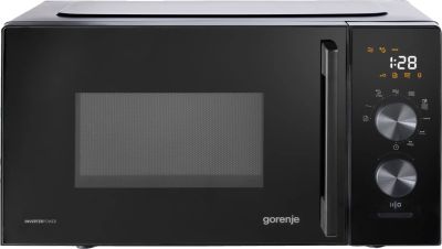 Gorenje Мікрохвильова піч, 20л, електр. керув., 800Вт, гриль, дисплей, 20 програм, інвертор, чорний