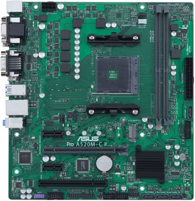 Материнcька плата ASUS PRO A520M-C II/CSM sAM4 A520 2xDDR4 HDMI D-Sub DP DVI mATX