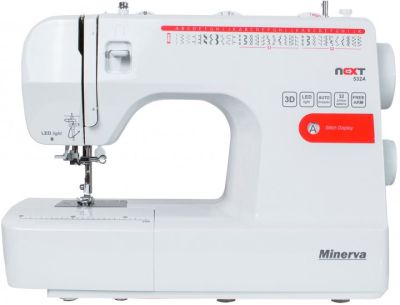 Швейна машинка MINERVA NEXT 532A, електромех., 85 Вт,  32 швейних операцій, петля автомат, 85Вт, біл