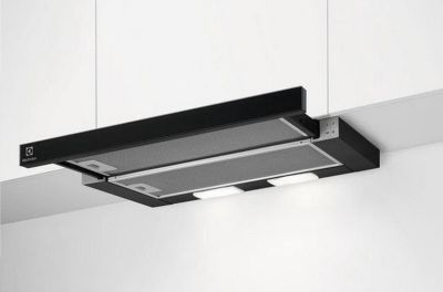 Витяжка Electrolux телескопічна, 59см, 410м.куб/год., чорний