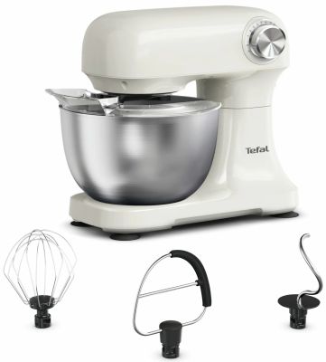 Міксер Tefal планетарний Bake Easy 500Вт, насадки-3, чаша-нерж., метал, 3.5л, бежевий