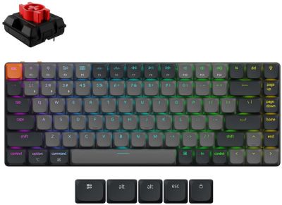 Keychron Клавиатура механическая K3 V3 84Key, K pro Red, USB-A, QMK, Hot-swap, EN/RU, RGB, черный