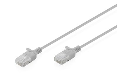 Патч-корд DIGITUS CAT 6 U-UTP Sliim, 1 м, AWG 32/7, Cu, LSZH, сірий