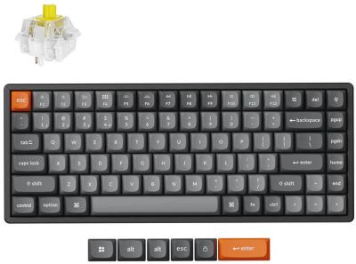 Клавіатура механічна Keychron K2 MAX 84Key, K super Banana, WL/BT/USB-A, QMK, EN/RU/UZ, RGB, черный