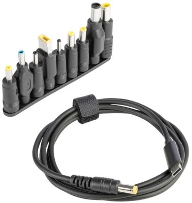 Універсальний кабель для зарядки ноутбука USB-C,  з потужністю 5 Вт постійного струму + 9 перехідних