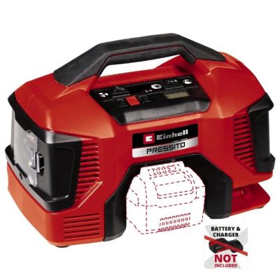 Компресор повітряний Einhell PRESSITO 18/21, акумуляторний 18В PXC, до 14л/хв, 10.5бар, вис. і низьк