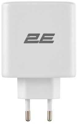 Зарядний пристрій мережевий 2E 65Вт GaN 2хUSB-C/USB-A, PD/QC, білий