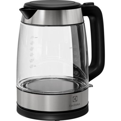 Електрочайник Electrolux 1.7л, Strix, скло, сріблясто-чорний