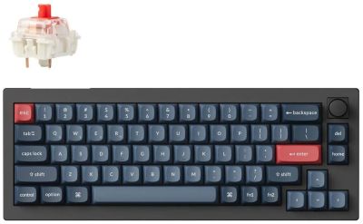 Keychron Клавіатура механічна V2 68Key, Gateron Jupiter Red, WL/BT/USB-A, QMK, Hot-swap, Knob, RGB,