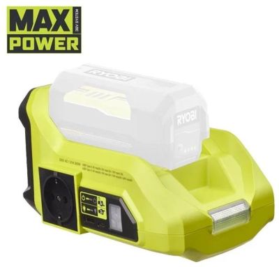 Інвертор напруги акумуляторний Ryobi Max Power RY36BI300A-0 36В 300/500Вт розетка 1х220В роз'єм 1хUS