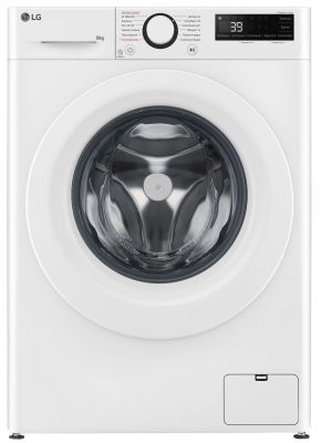 Пральна машина LG фронтальна, 8кг, 1200, A, 48см, дисплей, пара, інвертор, білий
