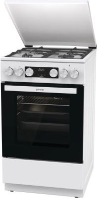 Плита Gorenje комбінована, 70л, 50x60см, IconLed, чавун, з кришкою, білий