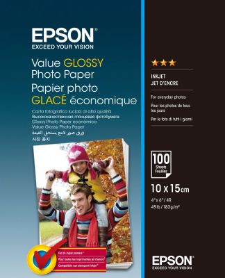 Папір Epson 100mmx150mm Value Glossy Photo Paper 100 арк.