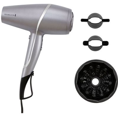 Фен Remington ProLuxe You Adaptive, 2400Вт, 3 режими, дифузор, іоніз-я, хол. обдув, турбо режим, сір