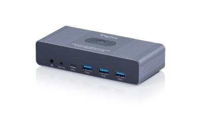 Комутатор DIGITUS Desktop KVM, 2x2 HDMI, 3xUSB 3.0, 1xUSB-C, 4K, Core Line