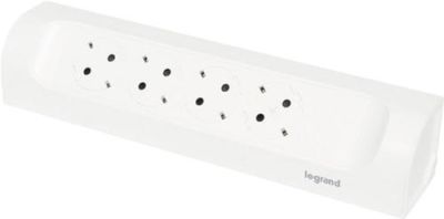 Подовжувач мережевий Legrand без кабелю, 4xТипF, 16A, кутовий, білий
