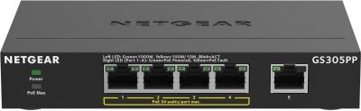 Комутатор NETGEAR GS305PP 5xGE (4xPoE), 83Вт, Некерований