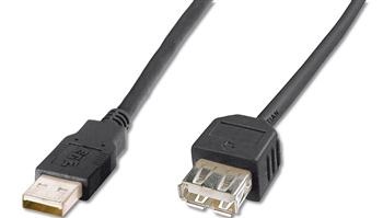 Кабель DIGITUS USB-A (M/F) заряджання/синхронізації, 1.8м, чорний