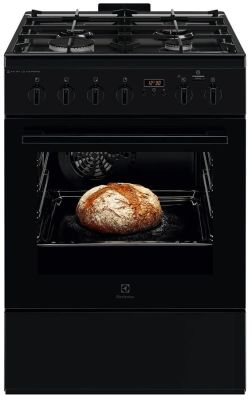 Плита Electrolux комбінована, 58л, 60x60см, дисплей, конвекція, чавун, пара, чорний