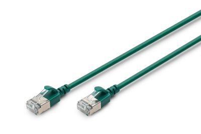 Патч-корд DIGITUS CAT 6a F-FTP Slim, 3 м, AWG 32/7, Cu, LSZH, зелений
