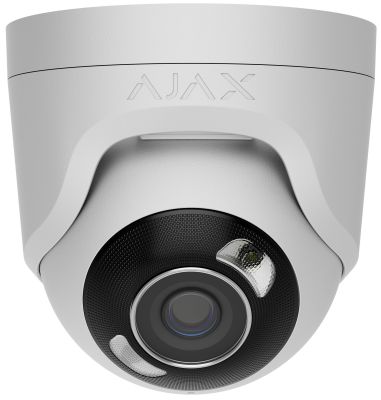 IP-Камера дротова Ajax TurretCam HL white, 8мп, 2.8мм, гібридне підсвічування IR 50м, білий Led 50м,