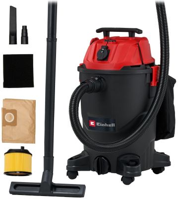 Пилосос професійний Einhell TC-VC 3055 A 850Вт 190мБа контейнер 30л розетка 220В/2000Вт вологе/сухе
