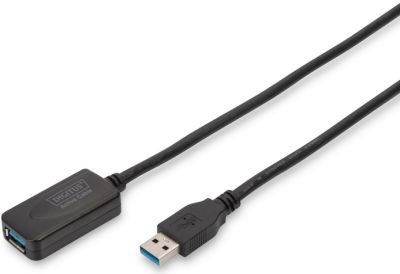 Подовжувач DIGITUS USB 3.0 Active Cable, A/M-A/F, 5м, чорний