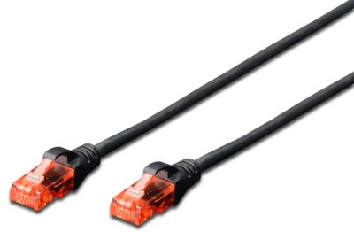 Патч-корд DIGITUS CAT 6 UTP, 0.25м, AWG 26/7, Cu, LSZH, чорний