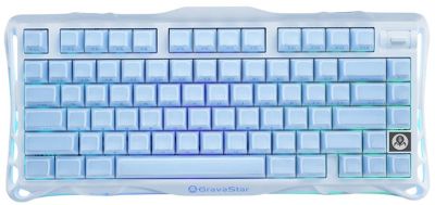 Клавіатура механічна GravaStar Mercury K1 80keys, GravaStar x Kailh Cheery Pink, EN, BT/WL/USB, Ice