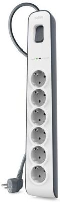 Подовжувач мережевий Belkin 2м, 6хТипF, 16А, фільтр, білий