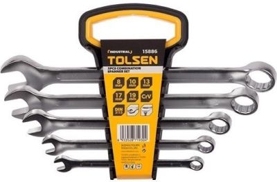 Ключі комбіновані Tolsen, 8-19мм, CrV, набір 5шт