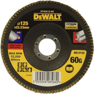 Диск пелюстковий шліфувальний DeWalt INOX Extreme 125x22.23мм G60мкм