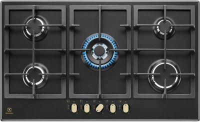 Варильна поверхня Electrolux газова, 90см, чавун, чорний