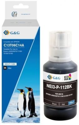 Контейнер G&amp;G з чорнилом до Epson L11160/L15150/L15160/L6490/L6550/L6570/L15180/L6580 Black pigm