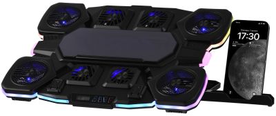 Підставка для ноутбука 2E GAMING CPG-012, до 17.3", 1xUSB-C, LCD/semiconductor cooling pad, RGB, чор