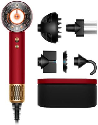 Фен Dyson HD16 Supersonic Nural Red Velvet/Gold, 1600Вт, 3 режими, іонізація, хол. обдув, кейс для з