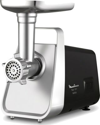 М'ясорубка Moulinex, 1600Вт, 1.9кг/хв, 3 решітки, насадка для ковбас, томатів, 3 терки, пластик/мет,