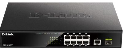 Комутатор D-Link DGS-1010MP 9xGE PoE, 1xSFP, 125W