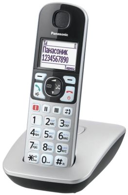 Радіотелефон DECT Panasonic KX-TGE510RUS, чорно-сріблястий