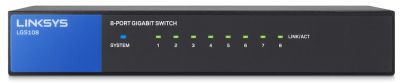 Комутатор Linksys LGS108 8xGE, Некерований