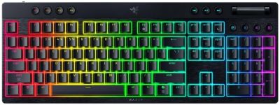 Клавіатура механічна Razer BlackWidow V4 Low-profile HyperSpeed, 104key, Green Switch, USB-A/WL/BT,