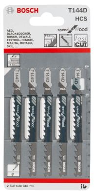 Полотно пиляльне для електролобзика Bosch Professional по дереву T144D, 4-5.2х100мм, 5шт