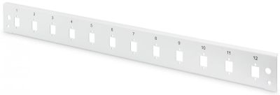 Фронтальна панель DIGITUS патч-панелі 12x LC DX, SC SX, E2000 SX, E2000 SX 1U, quick lock, сіра