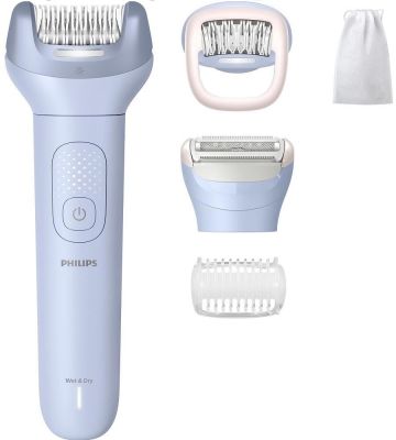 Епілятор Philips Series 8000 дисковий, аккумул., пінцет.-32, волог.+сух., насадок-4, чохол біло-голу
