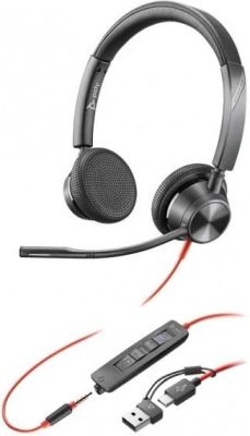 Гарнітура комп'ютерна стерео On-ear Poly Blackwire 3325-M, USB-A, USB-C, всеспрямований, Microsoft T