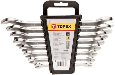 Ключі гайкові TOPEX, двосторонні, 6-22мм, CrV, набір 8шт